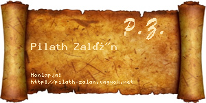 Pilath Zalán névjegykártya